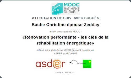 certificat MOOC bâtiment durable: rénovation performante